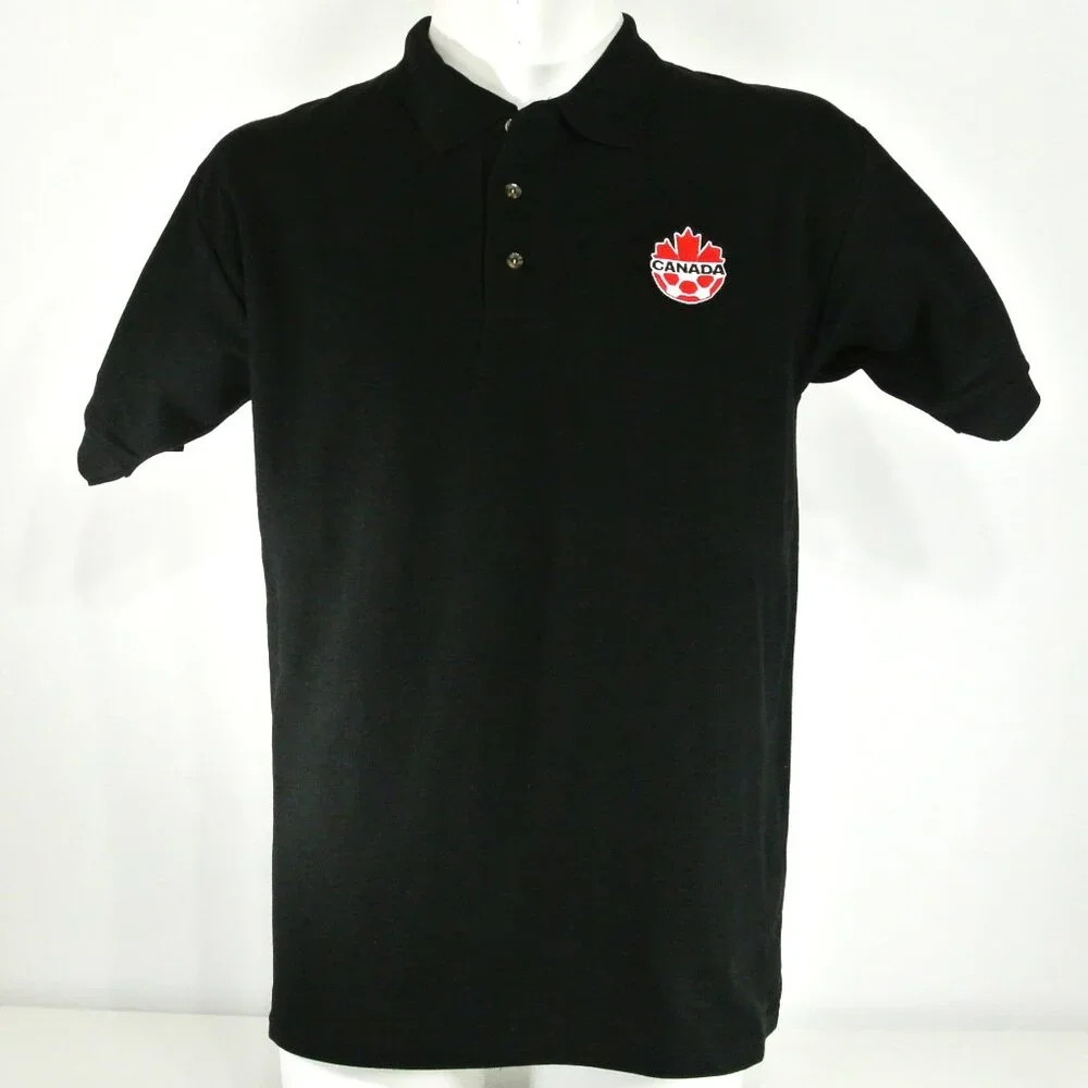 SOCCER CANADA Team Canada Black Polo Golf Shirt Size M Medium - Picture 3 of 5